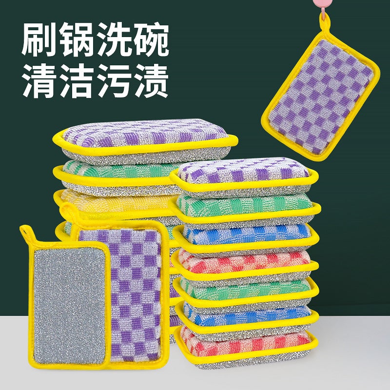 Generation Square Bamboo Fiber Ingot Towel Double-Sided High Elastic Sponge Sponge Kitchen Dishwashing Factory - Image 5